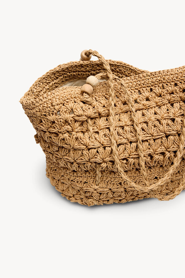 Hoss Intropia Naiara. mala cesto de r&aacute;fia Castanho