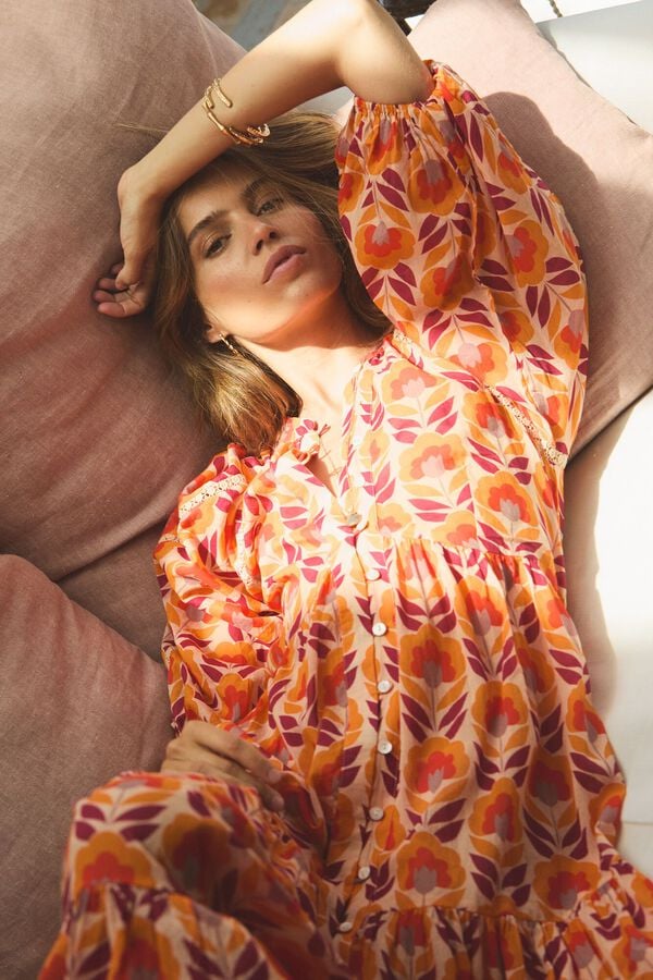 Hoss Intropia Alicia. Vestido midi Laranja