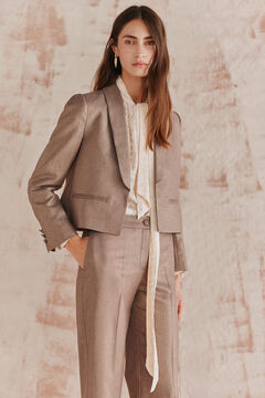 Hoss Intropia Esperanza. Blazer curto com lurex Amarelo