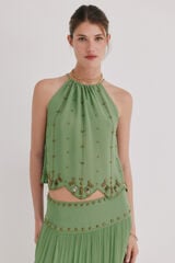 Hoss Intropia Clarisa. Blusa missangas Verde