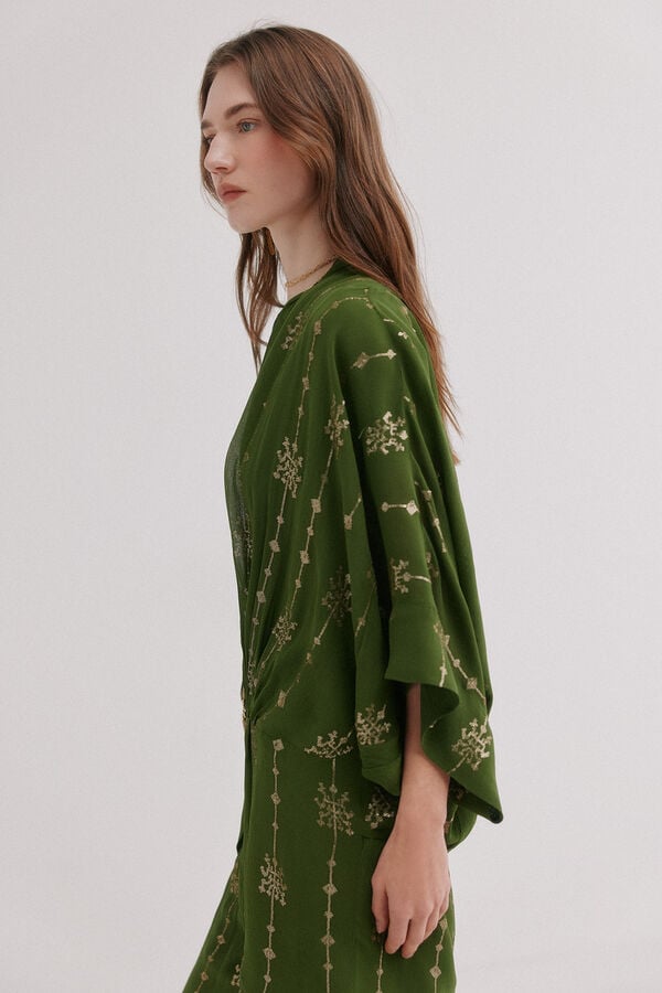 Hoss Intropia Ghana. Blusa bordada Kaki