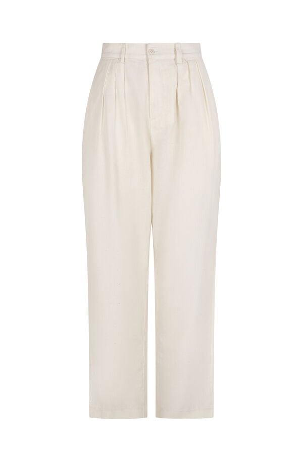 Hoss Intropia Philippa. Pantalones con pliegues Marfil