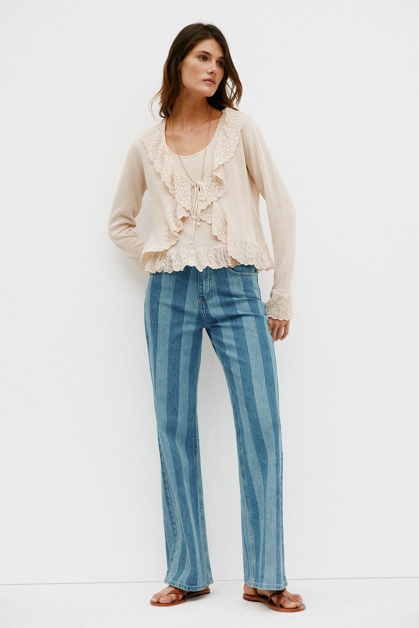 トップス hholic lib stretch cardigan 2pieces set Cárdigan largo de lana mixta Mujer, Gris | TWINSET Milano